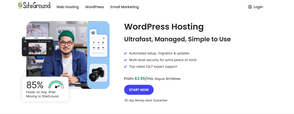 SiteGround as the best A2 Hosting alternative