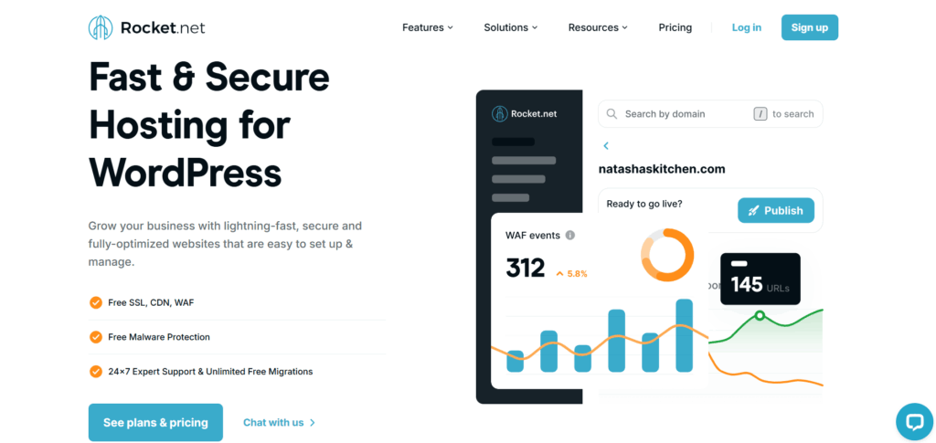 Rocket.net, a speed-first Kinsta alternative with an enterprise edge on every plan