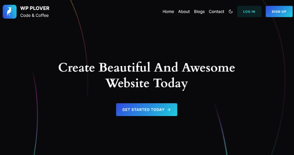Homepage screenshot of the best WordPress theme offering various WordPress landing page templates – Plover