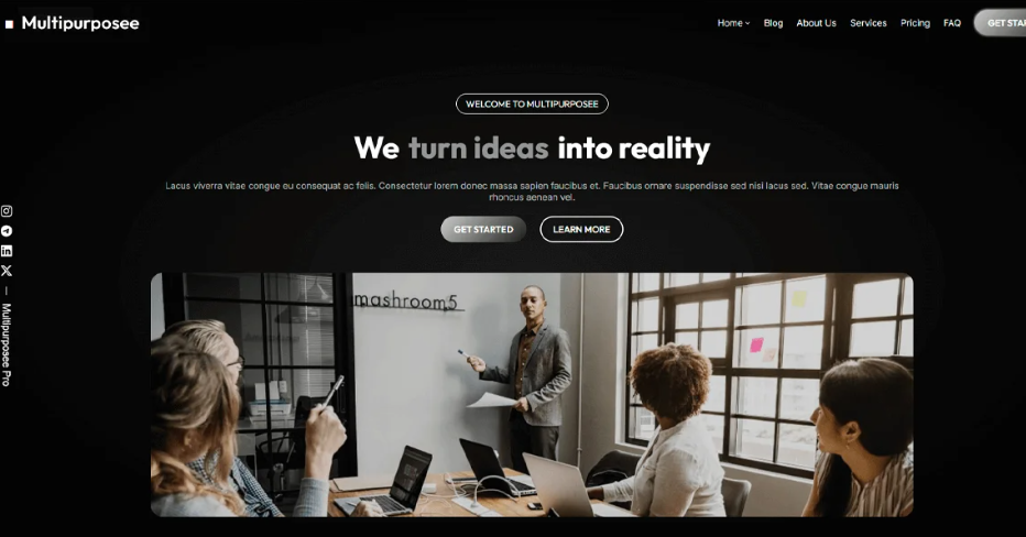 Screenshot of Multipurpose Two, a sleek and best WordPress multipurpose theme designed for various business needs