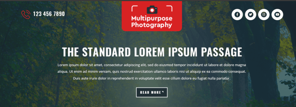 Screenshot of Multipurpose Photography, the best WordPress multipurpose theme tailored for photographers.