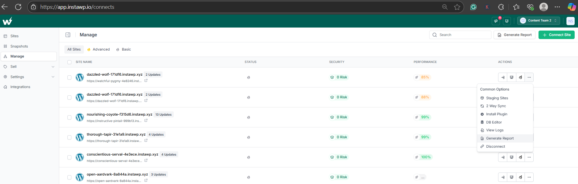 Generate client-ready white-label site monitoring reports on InstaWP.