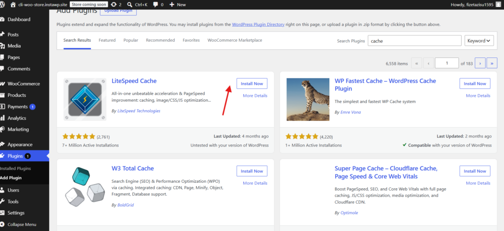 Clearing WordPress cache from a caching plugin menu in the admin bar