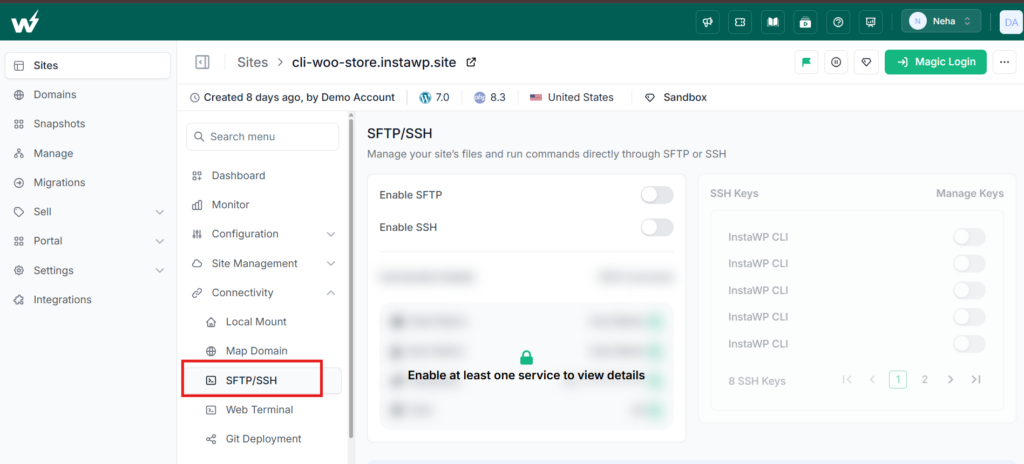 Deleting the contents of wp-content/cache over SFTP to clear WordPress cache
