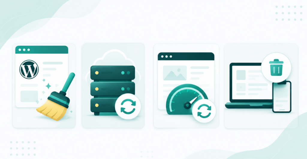 Clearing cache in WordPress across plugin, host, CDN and browser layers