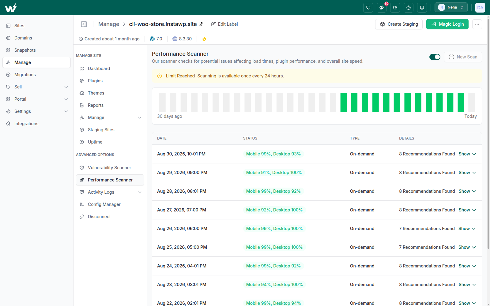 Performance Scanner