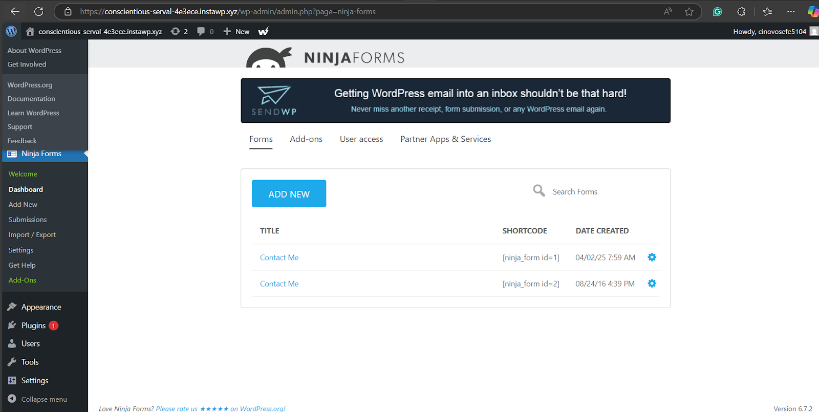 Create a Form in WordPress with Ninja Forms using shortcodes Create a Form in WordPress with Ninja Forms using shortcodes