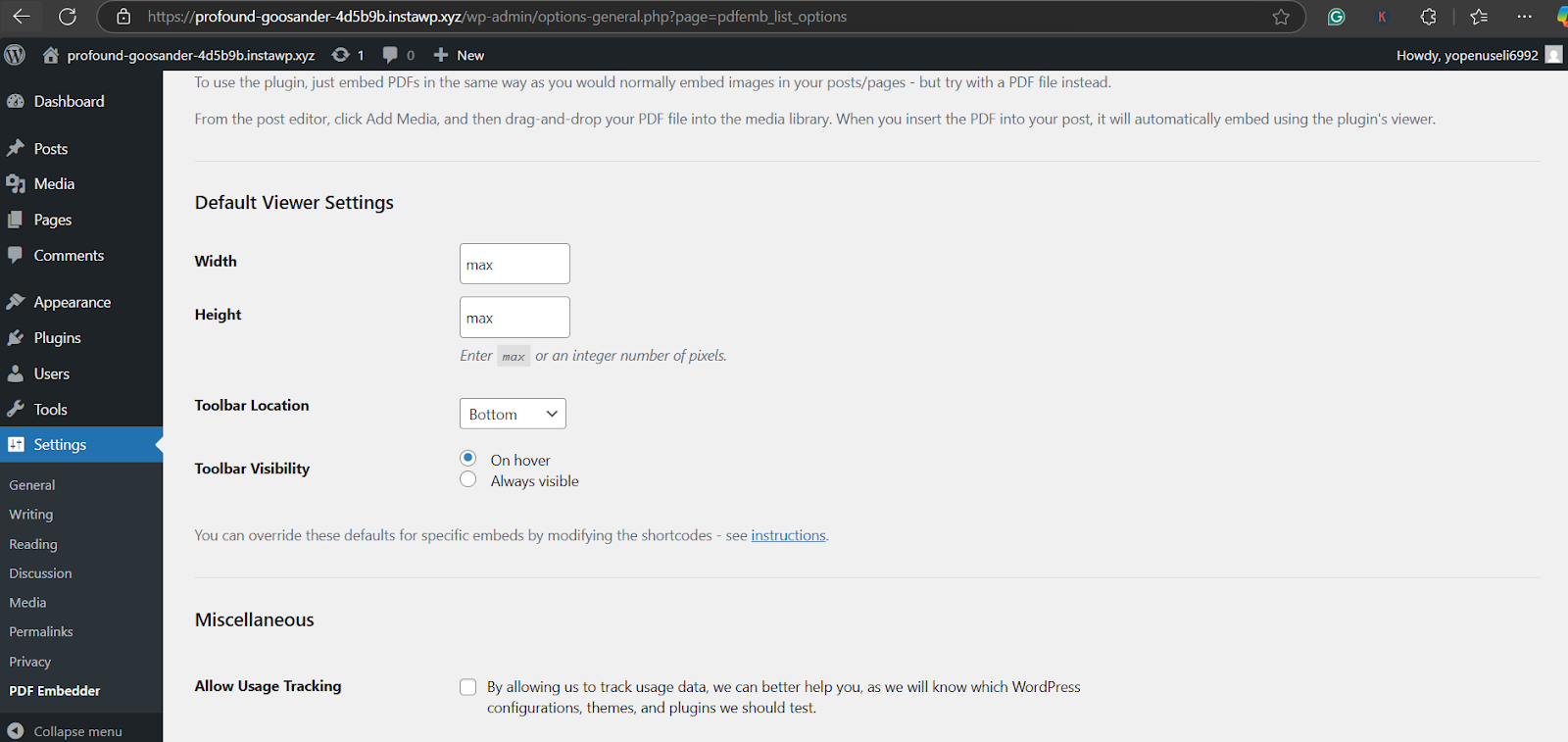 Customize the settings Customize the settings