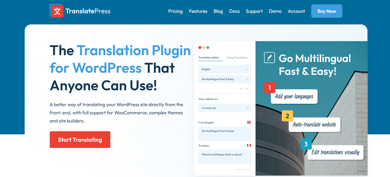 TranslatePress homepage