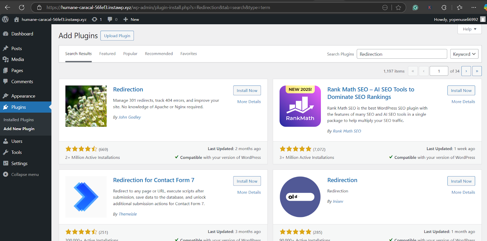 Search for Redirection, install, and activate it Search for Redirection, install, and activate it