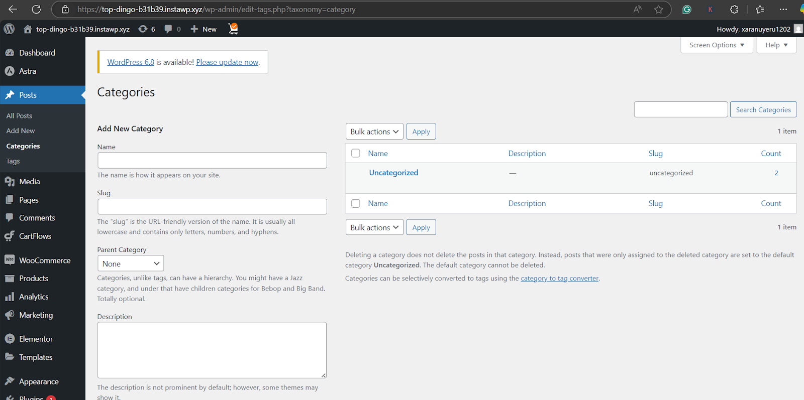 Navigate to Posts → Categories to add categories in WordPress via categories page Navigate to Posts → Categories to add categories in WordPress via categories page