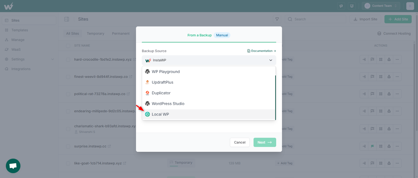 Import support for LocalWP