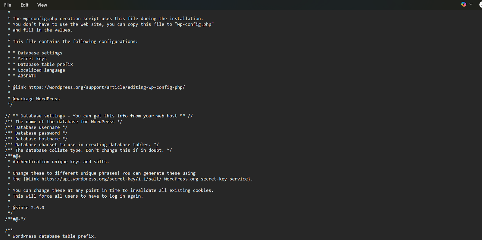 Access the WordPress database credentials in wp-config.php using an FTP client
