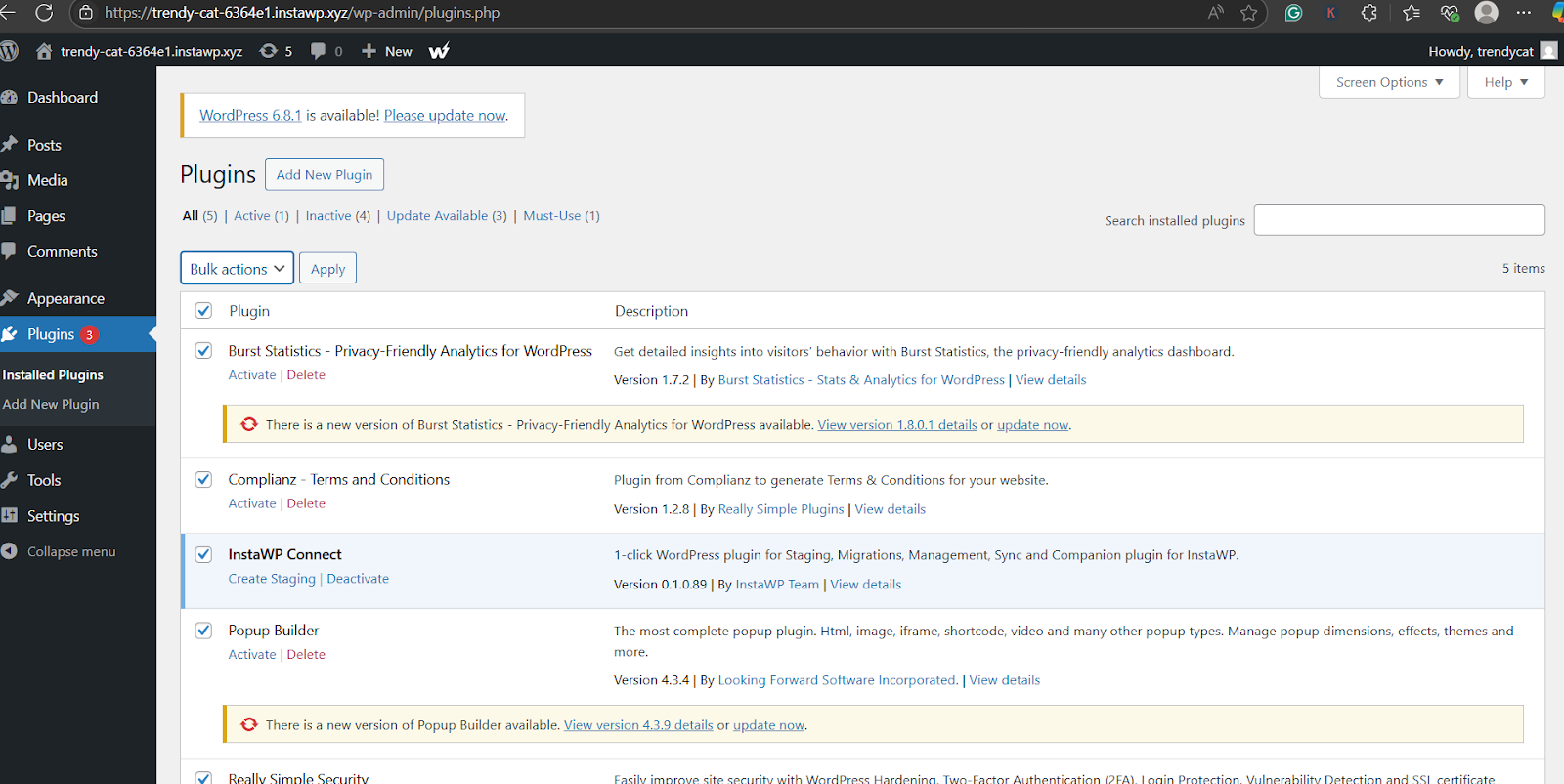 Bulk-deactivate all plugins. Bulk-deactivate all plugins.