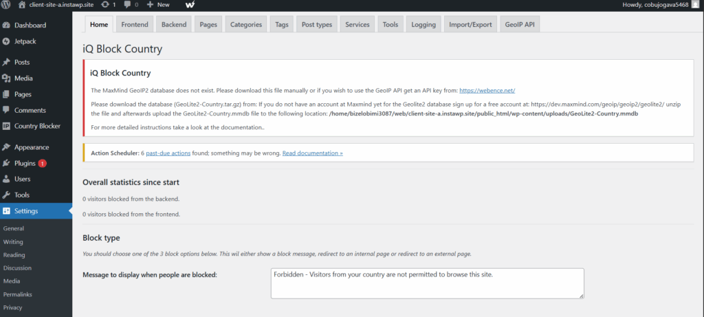 Configure plugin to Block Countries in WordPressto Block Countries in WordPress