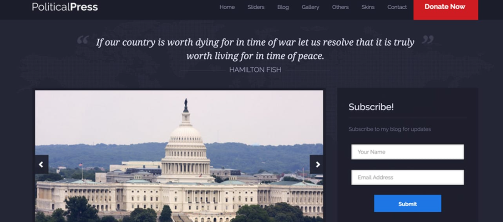 political campaign WordPress themes