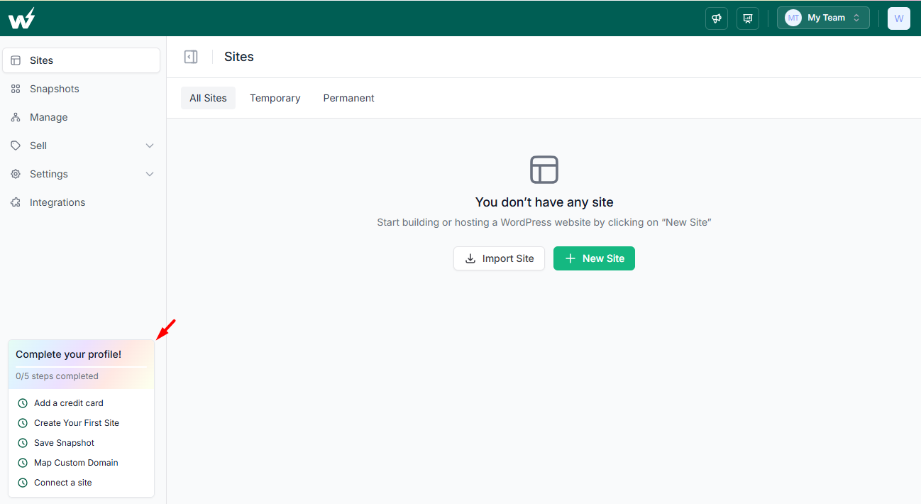 Onboarding Sidebar Widget