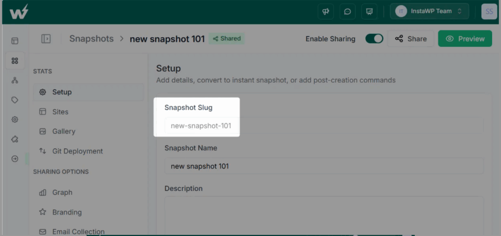  Snapshot/Template Slug
