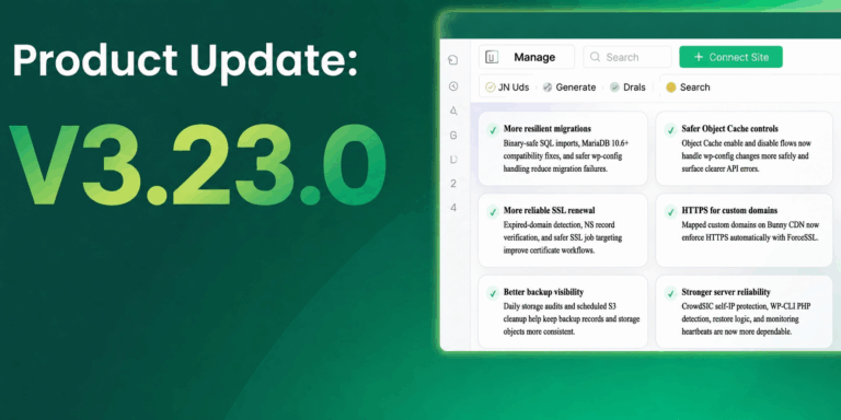 Product Update v3.23.0: Stronger Site Reliability