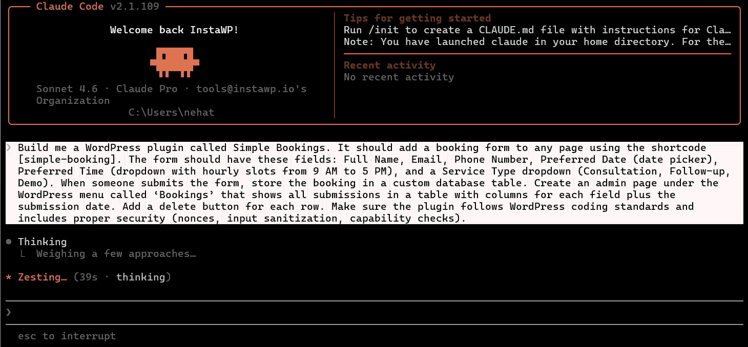 Create a plugin to vibe code a website