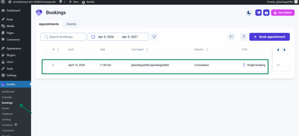 Cross check the booking details to Create a Booking System in WordPress