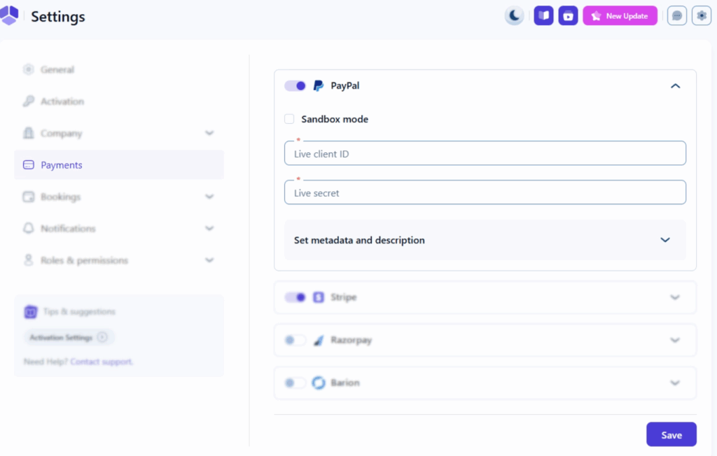 Set-up payments to Create a Booking System in WordPress