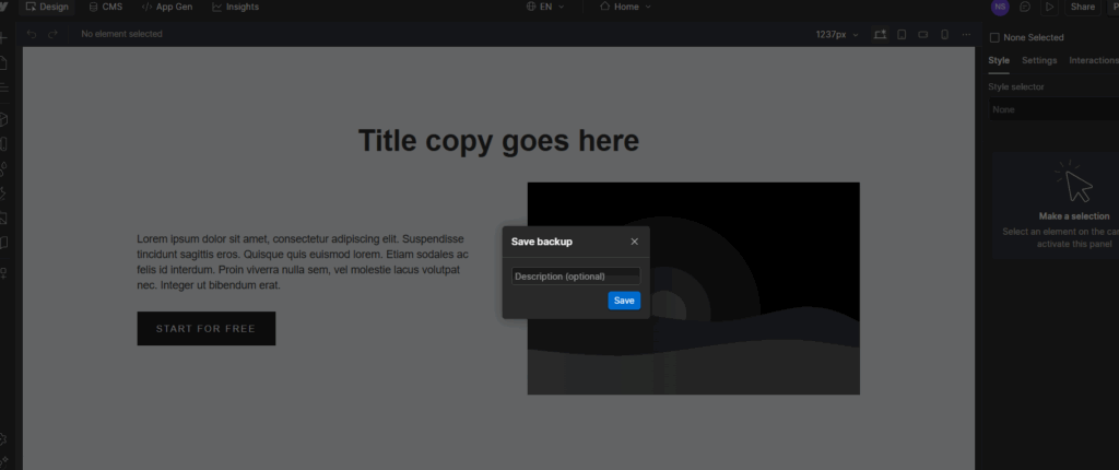 Take a backup of your Webflow site to Migrate From Webflow to WordPress