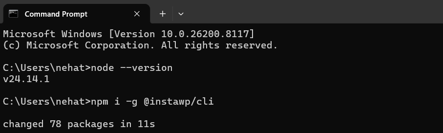 Install InstaWP CLI to vibe code a website