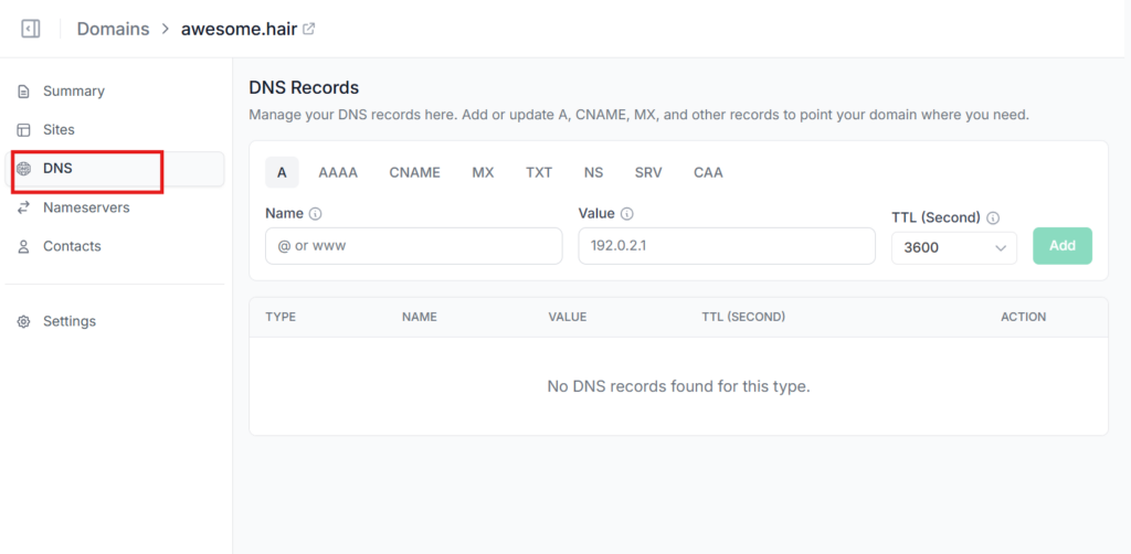 Replacing the nameservers for a domain at the registrar with custom nameservers to point it at a WordPress host