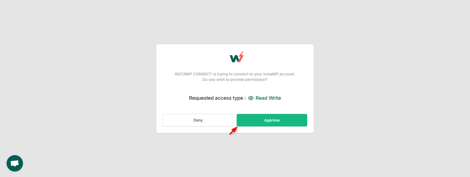 Approving the InstaWP Connect access request in the InstaWP dashboard