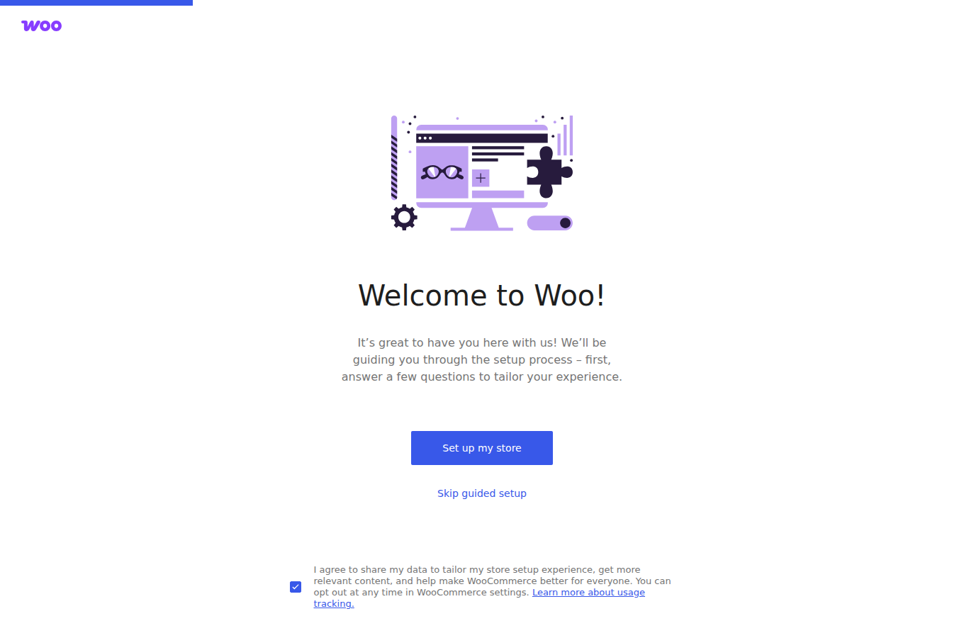 WooCommerce Set Up My Store button in WordPress