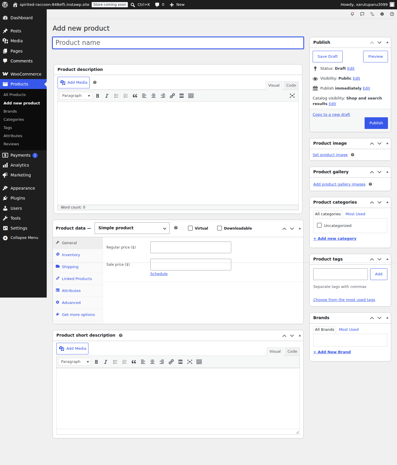 Adding products to a WooCommerce store in WordPress