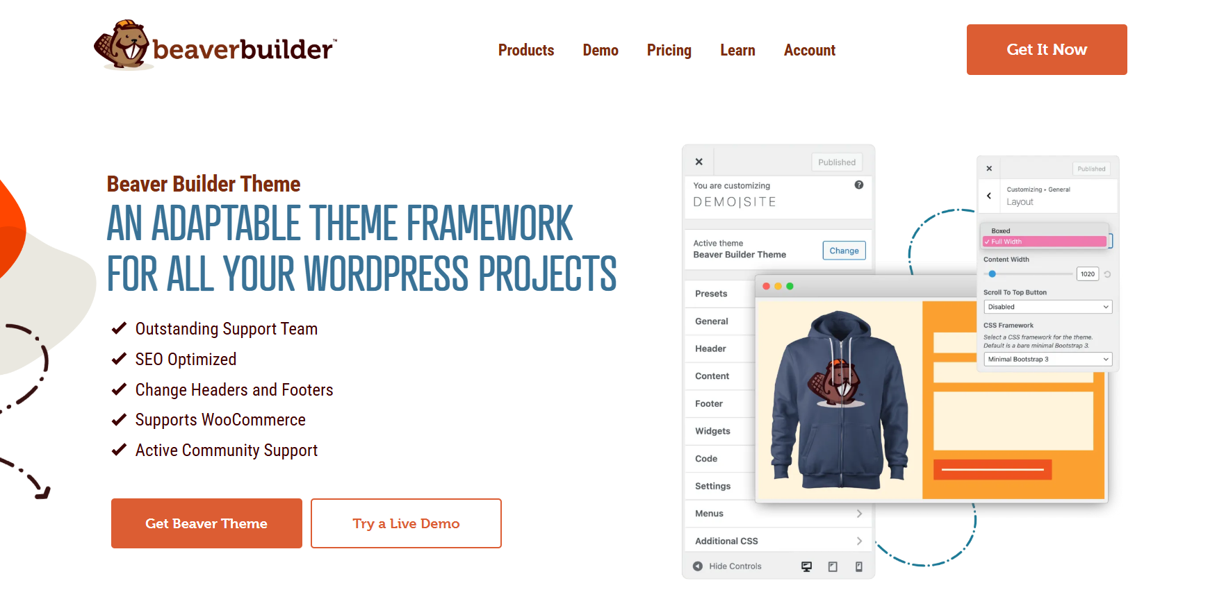 Homepage screenshot of best WordPress theme builder – Beaver Builder WordPress Theme Builder.