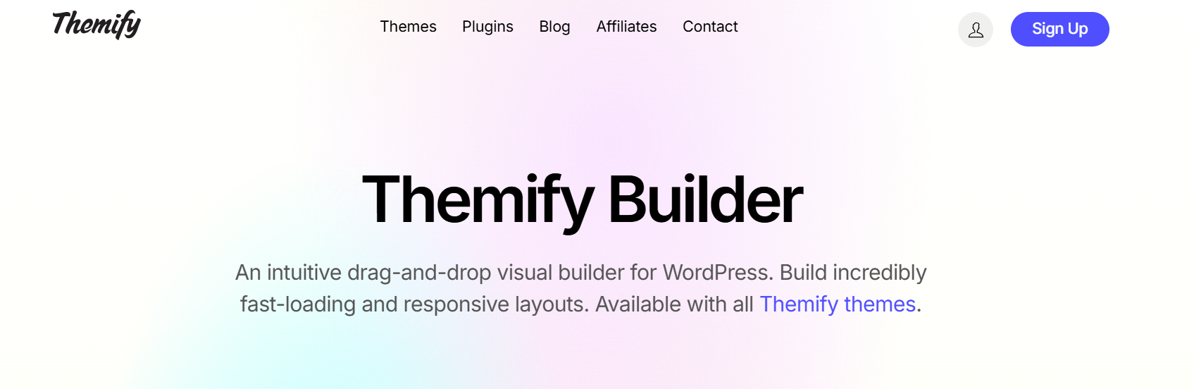 Homepage screenshot of best WordPress theme builder – Themify Builder.