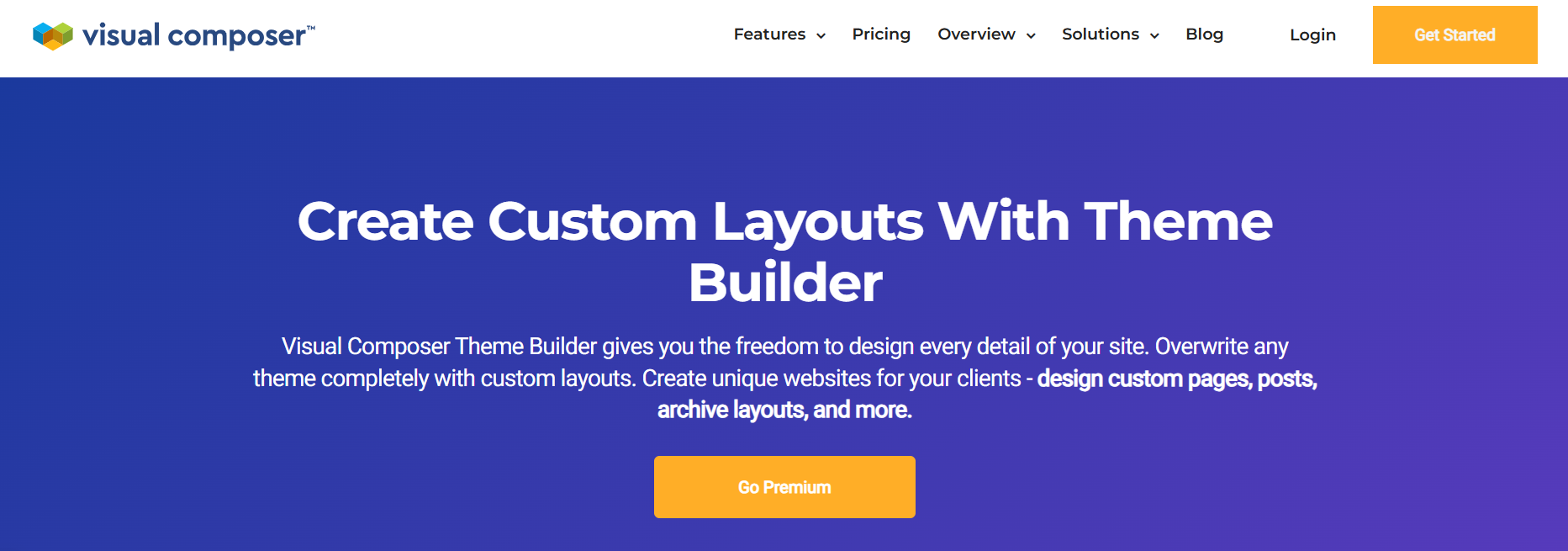 Homepage screenshot of best WordPress theme builder – Visual Composer Theme Builder.