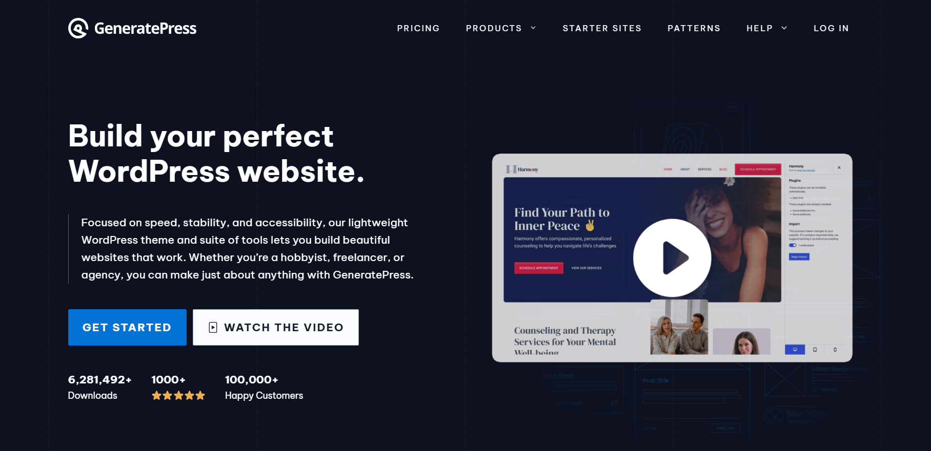 Homepage screenshot of best WordPress theme builder – GeneratePress Premium Theme Builder.