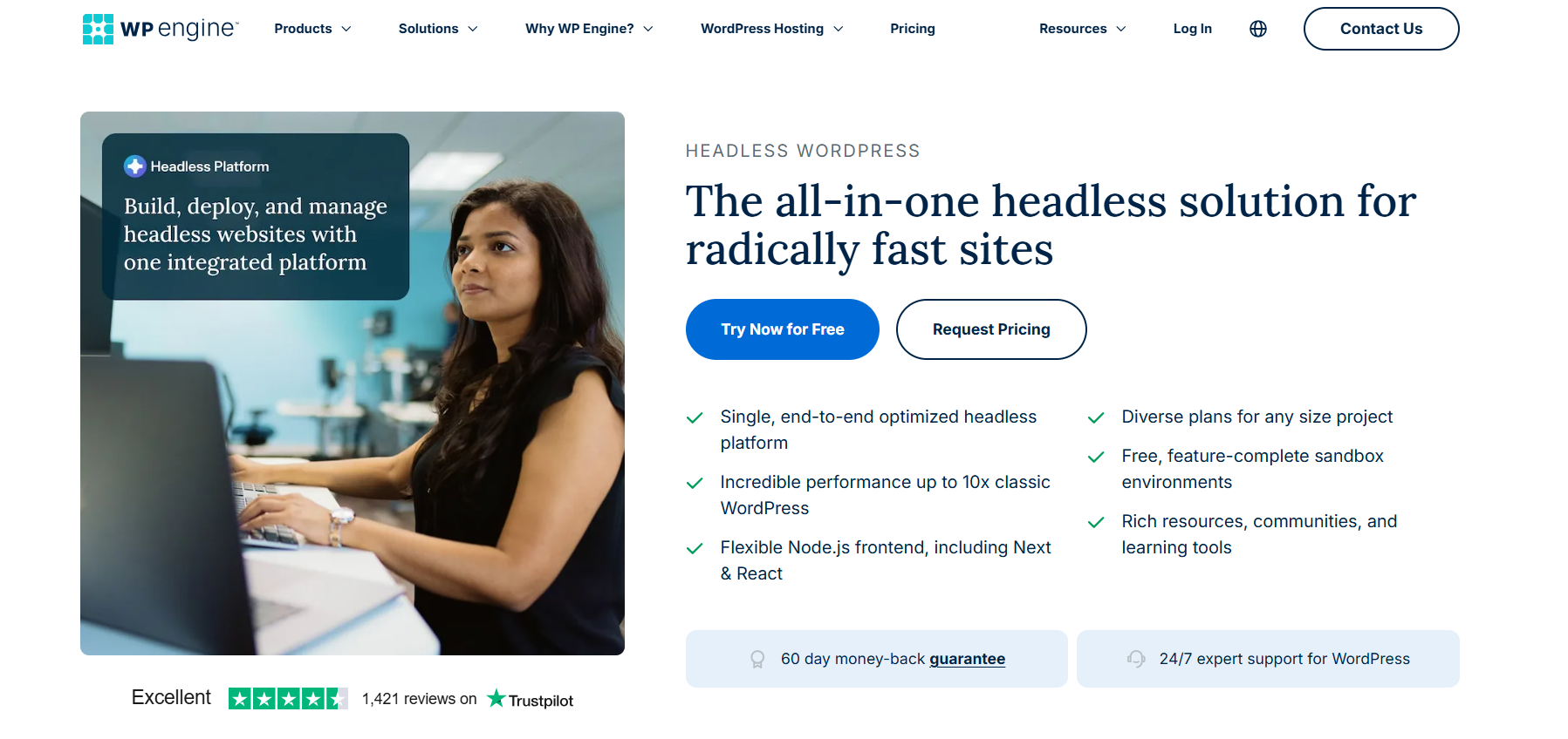 The WP Engine website
