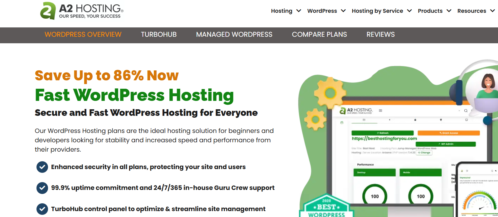 A2 Hosting- leading managed hosting provider as affordable WPMU DEV alternative 