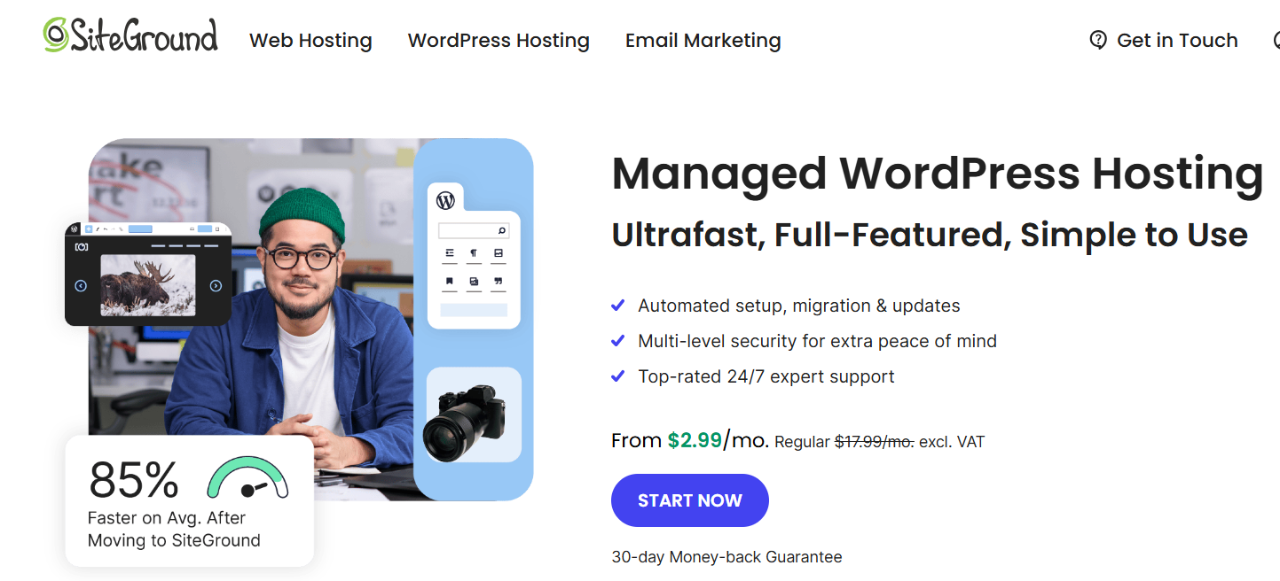 SiteGround- the managed hosting provider as reliable GridPane alternative
