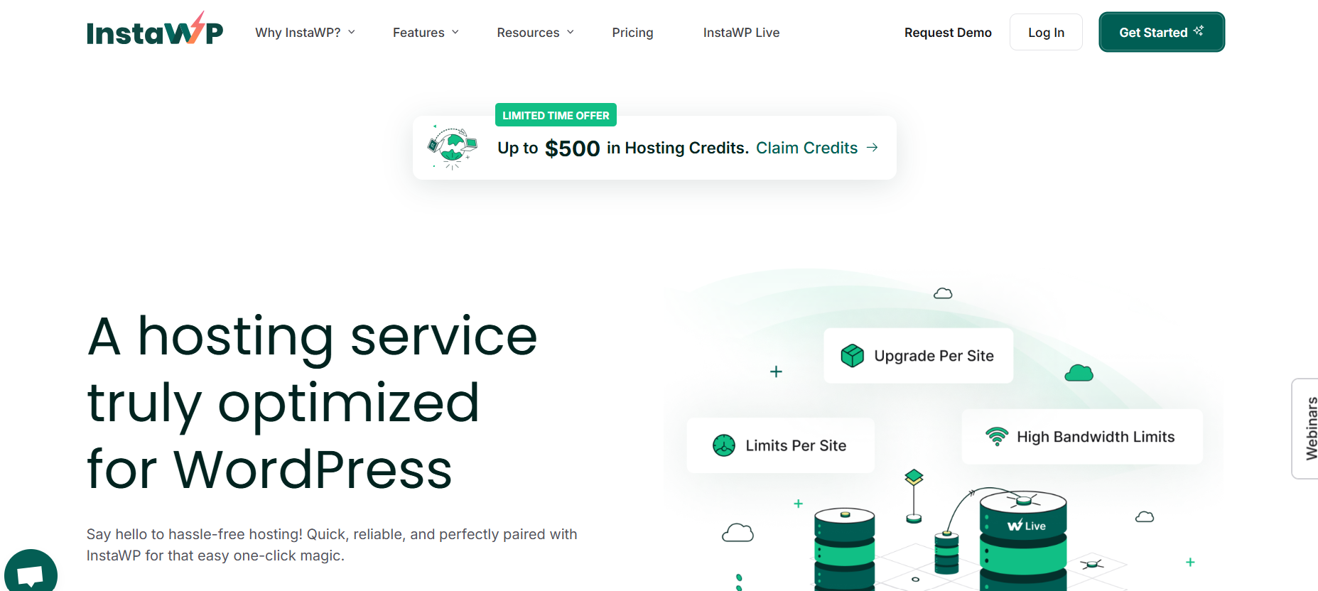 InstaWP hosting - A Hosting Solution Built for Seamless WordPress Management as InMotion alternative 