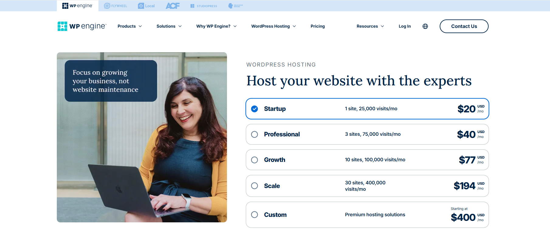 WP Engine WordPress Managed Hosting provider as InMotion alternative 