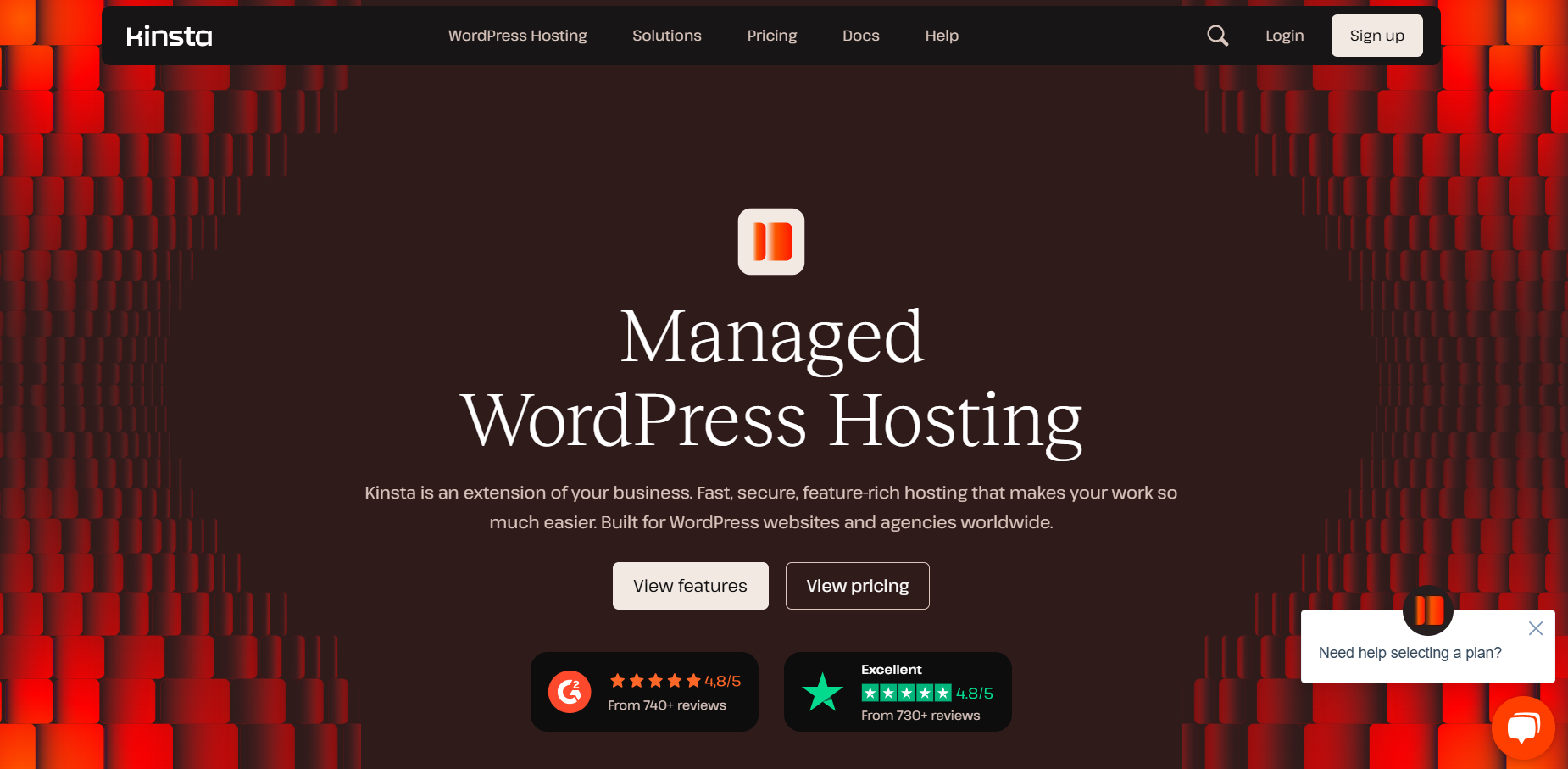 Kinsta managed hosting provider