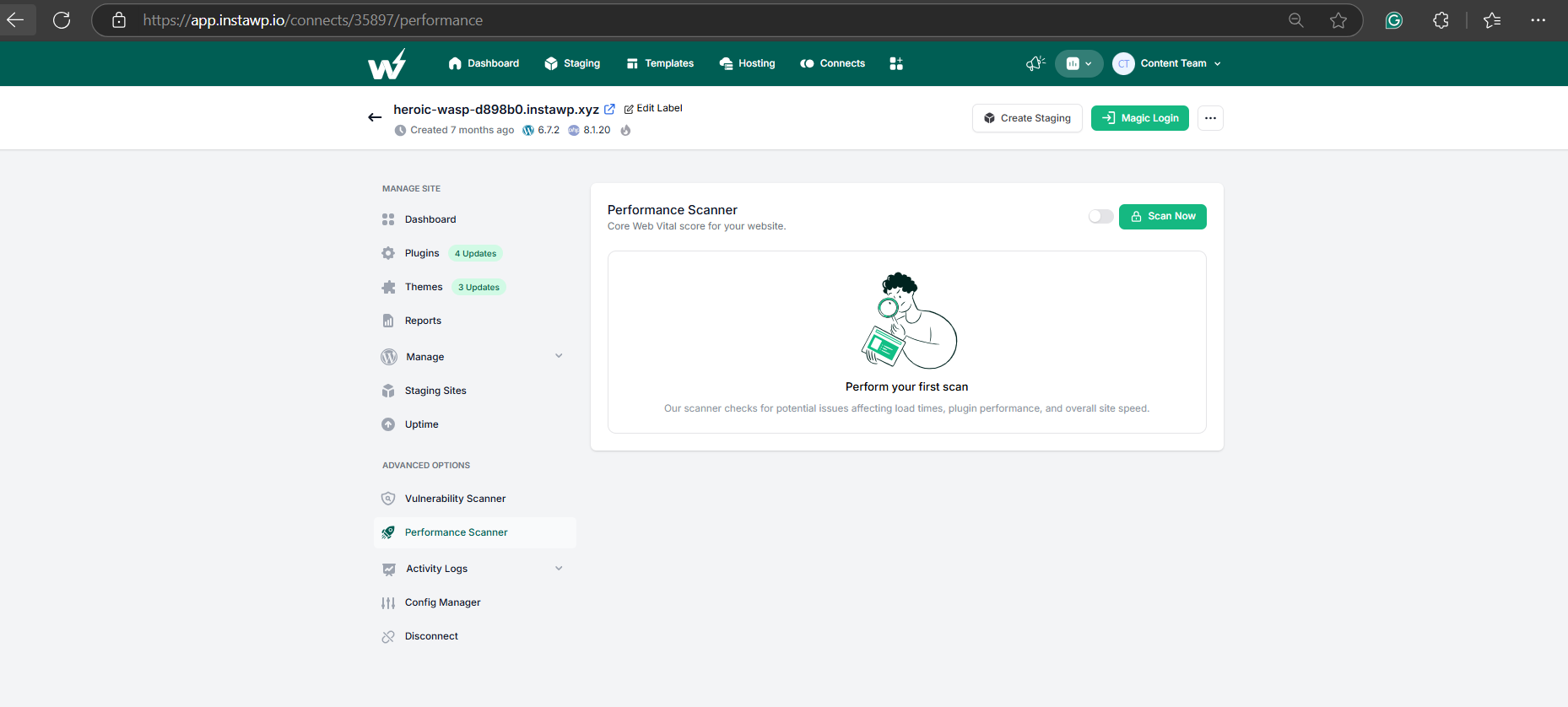 The centralized dashboard will provide you a bird's-eye view of all the connected client sites for easy and hassle-free performance optimization. 