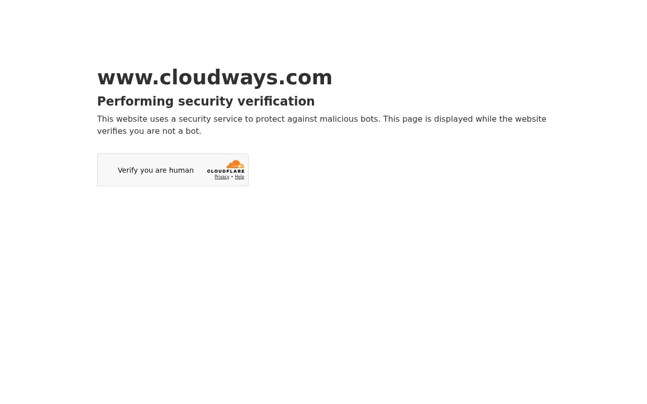 The Cloudways managed hosting homepage