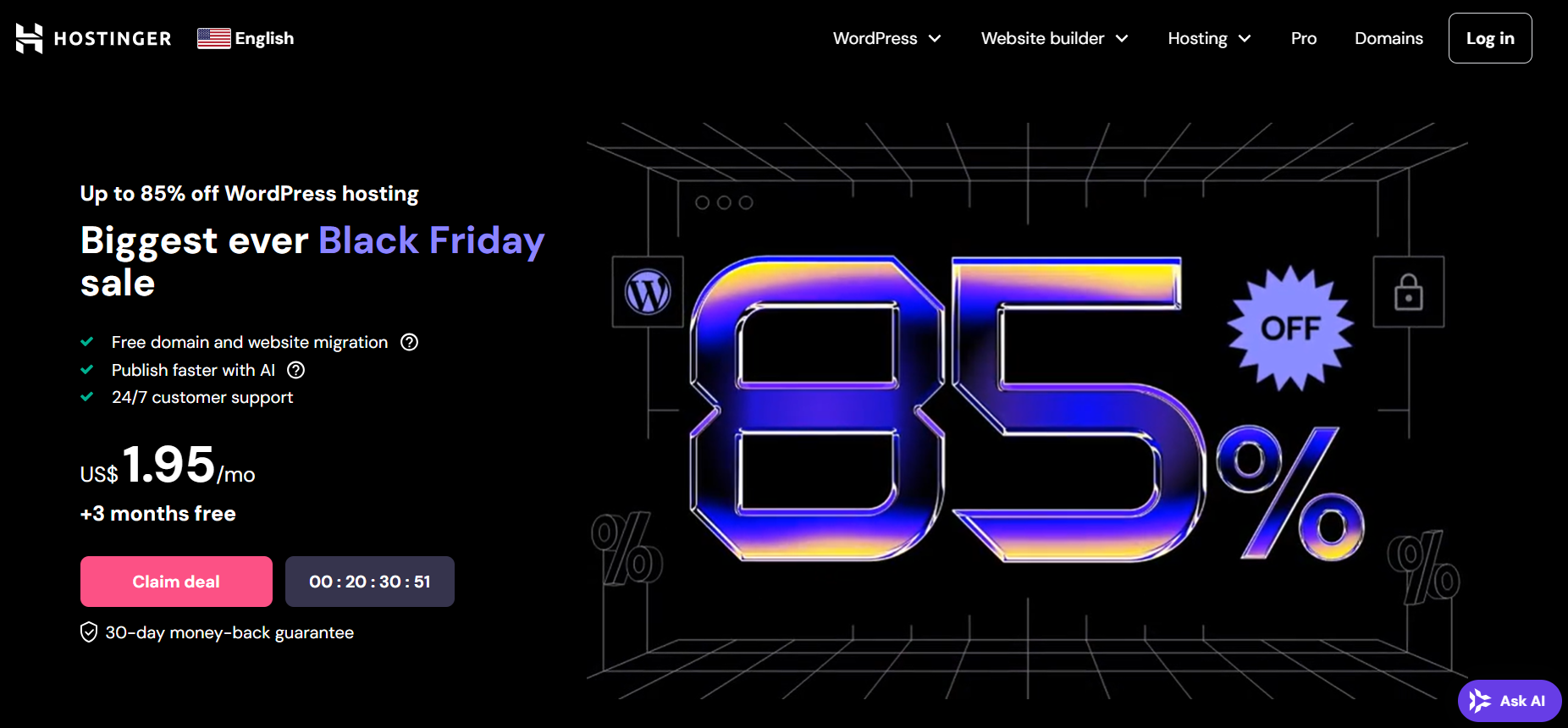 The Hostinger website