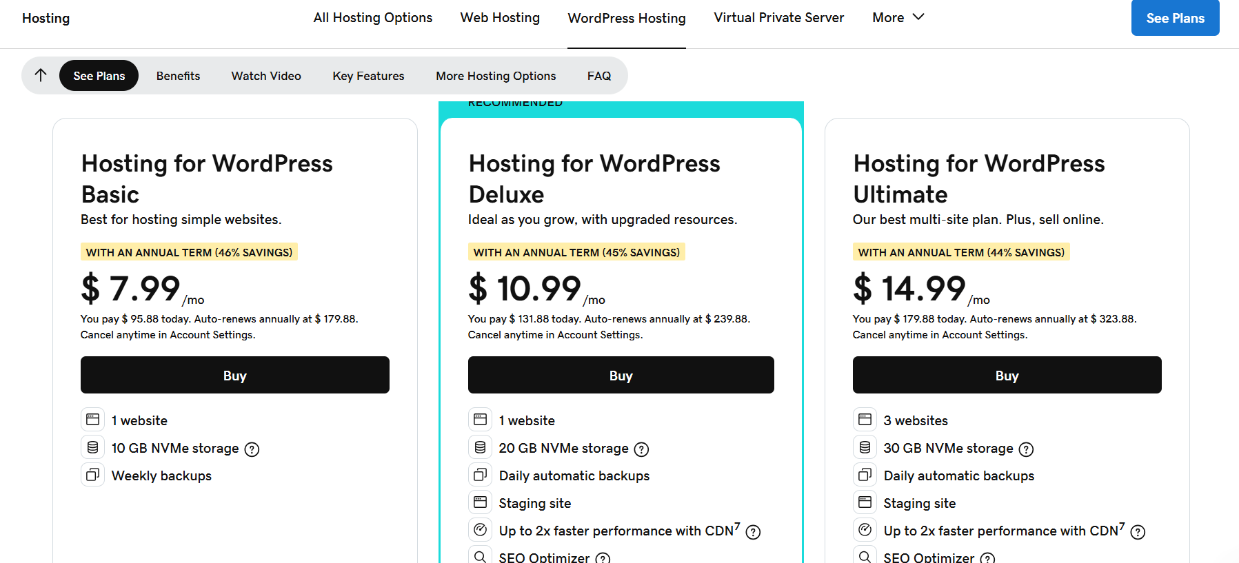 Hostinger vs GoDaddy for WordPress (screenshot 8)
