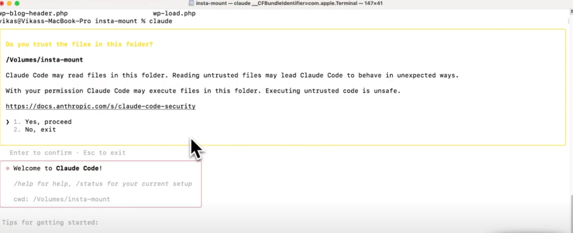 Step 3: Run Cloud Code Inside Website, step from the guide How to Build a WordPress Plugin Using AI (step 2 of 2)