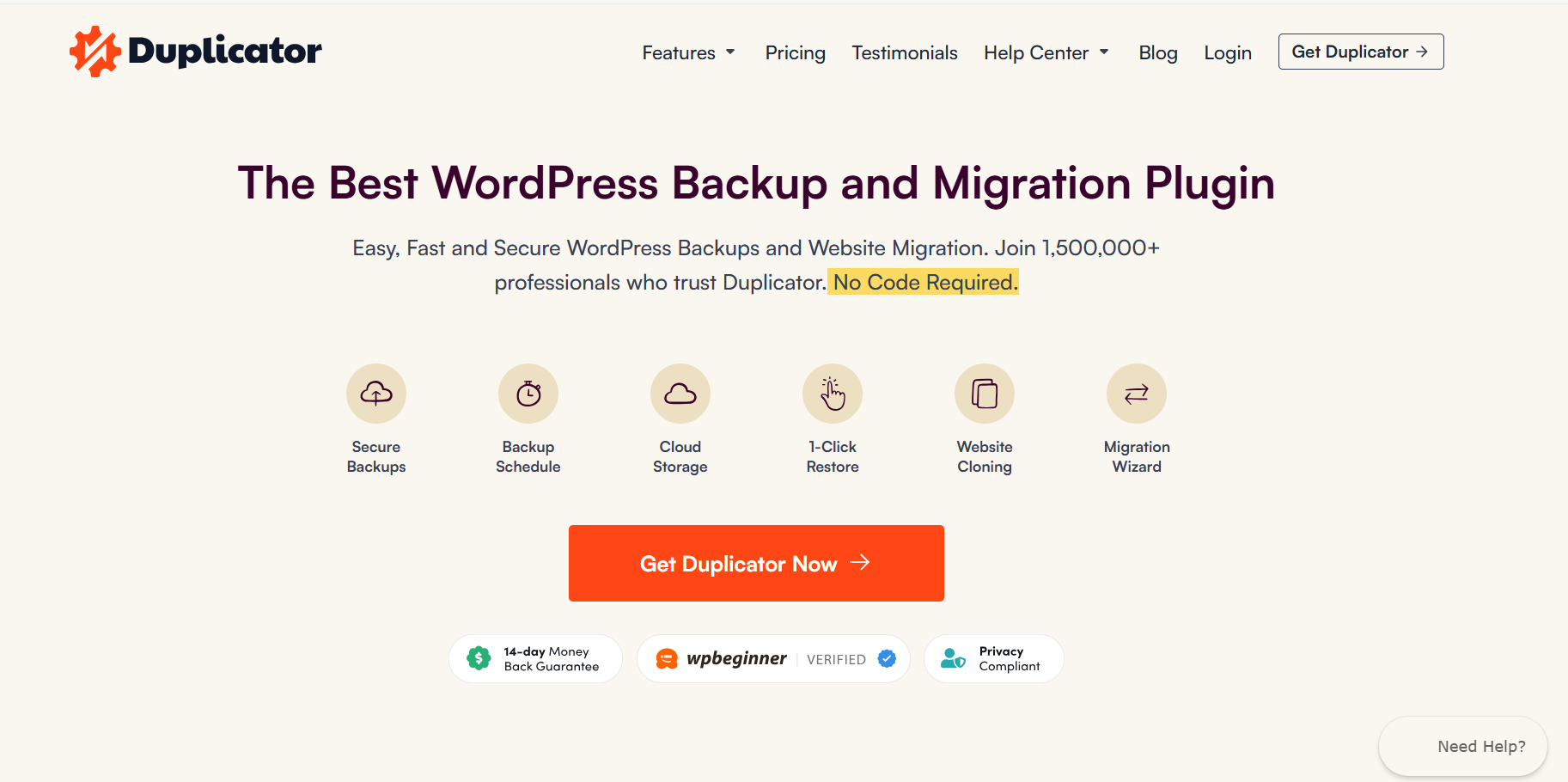Duplicator Pro Home Page