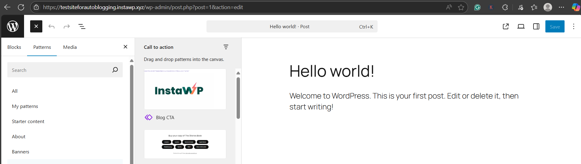 Method 1: Use the Patterns Panel