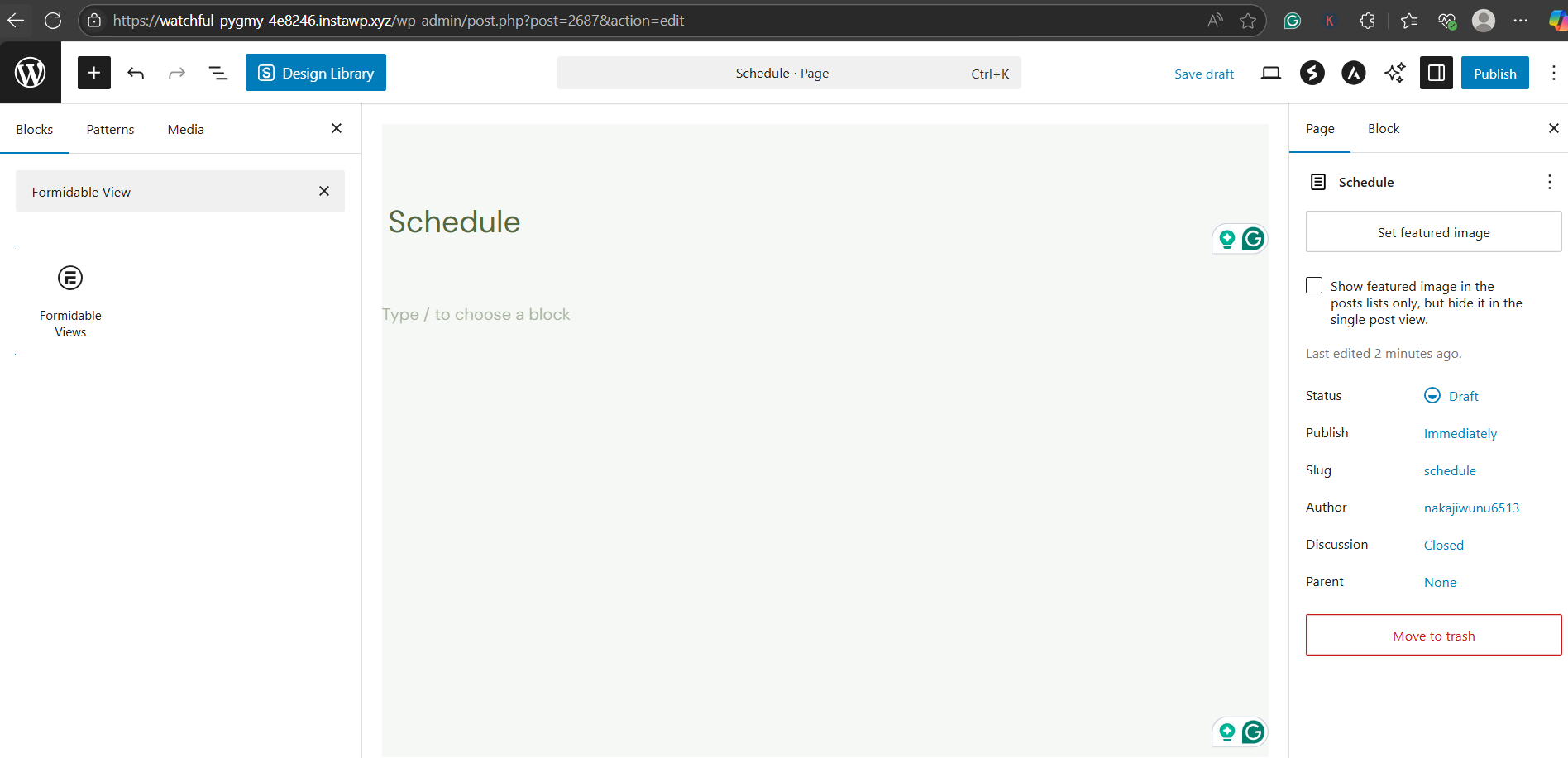 6: Create a Page to Show the App Interface, screenshot from the guide How to Create a Web App With WordPress
